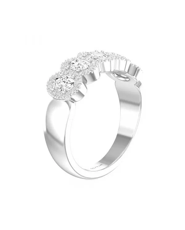 14K W Gold 1.75cttw 5 Oval Diamond Band