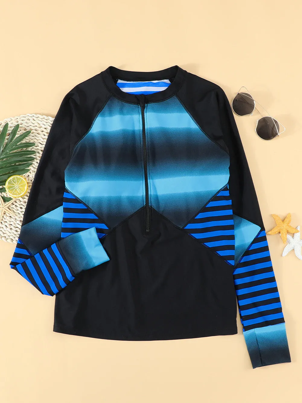 2 piece Pullover Long Sleeve UPF50  Rash Guard