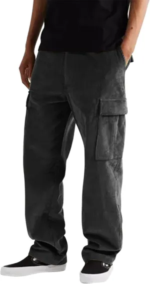 2023 Cargo Pants for Men, Mens Corduroy Trousers Stylish Casual Joggers Athletic Pant Loose Straight Sweatpants with Pockets