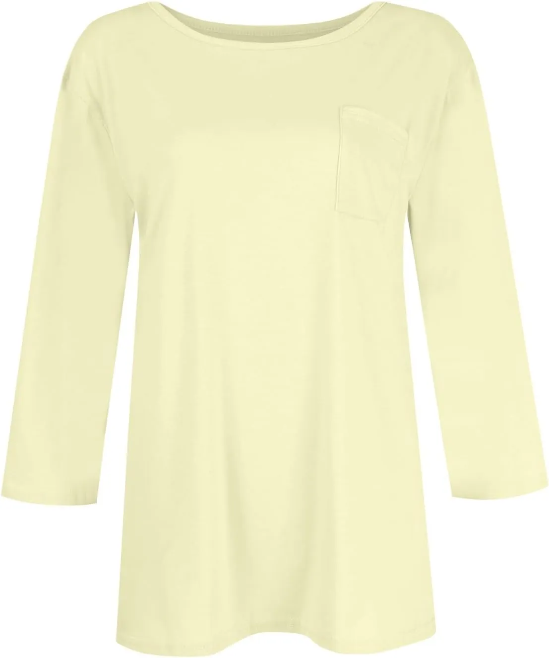 3/4 Length Sleeve Tops for Women 2025 Crewneck Casual Tunic Tops Loose Fit Shirts Blouses