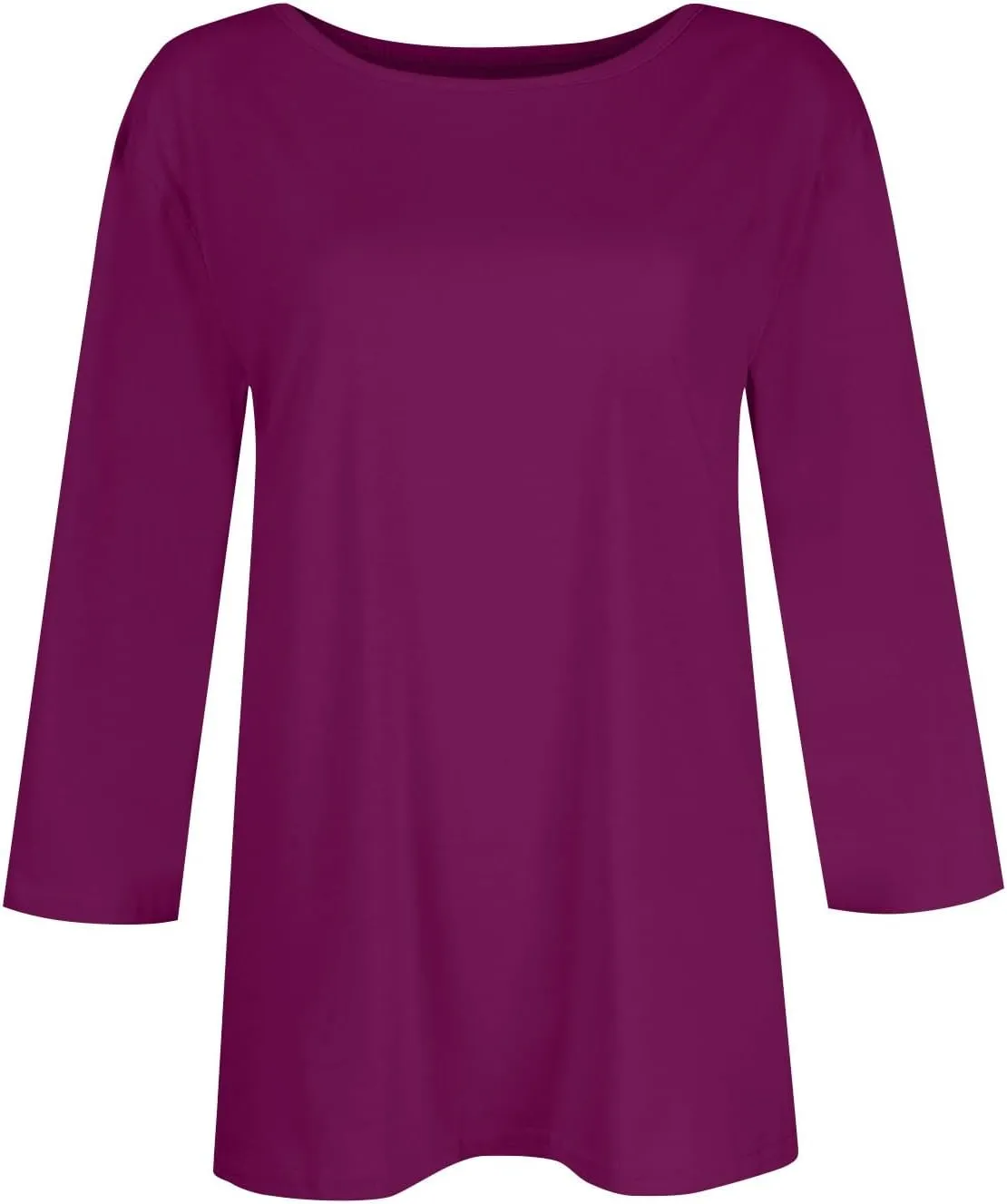 3/4 Length Sleeve Tops for Women 2025 Crewneck Casual Tunic Tops Loose Fit Shirts Blouses
