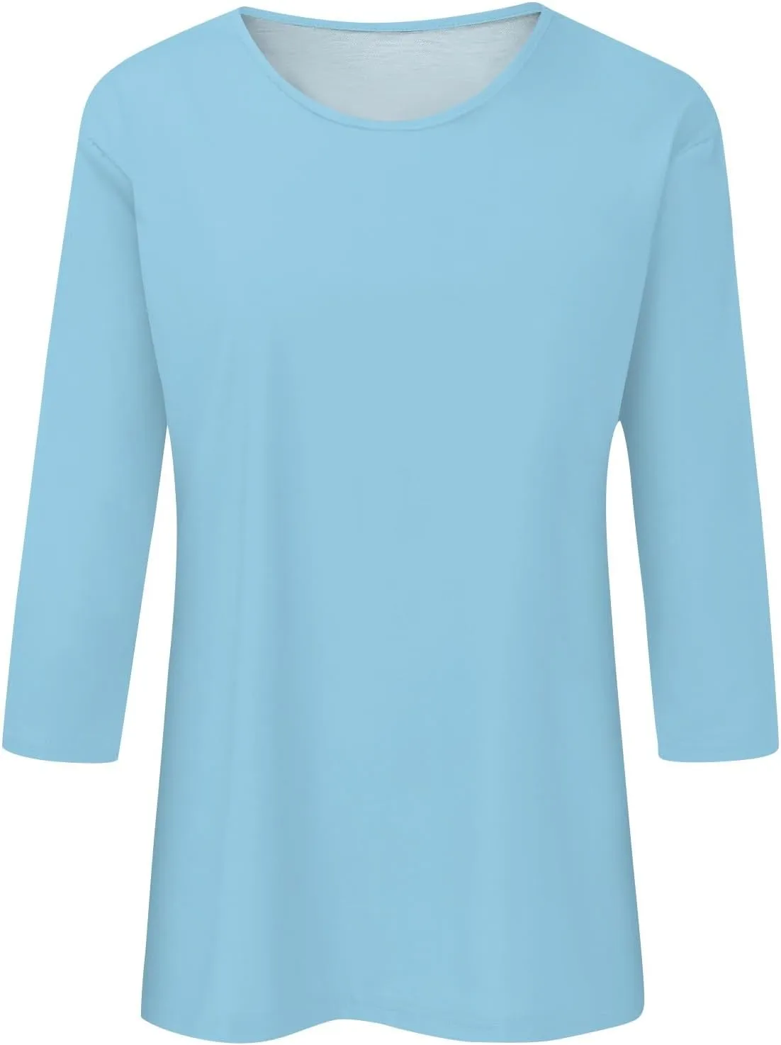 3/4 Length Sleeve Tops for Women 2025 Crewneck Casual Tunic Tops Loose Fit Shirts Blouses
