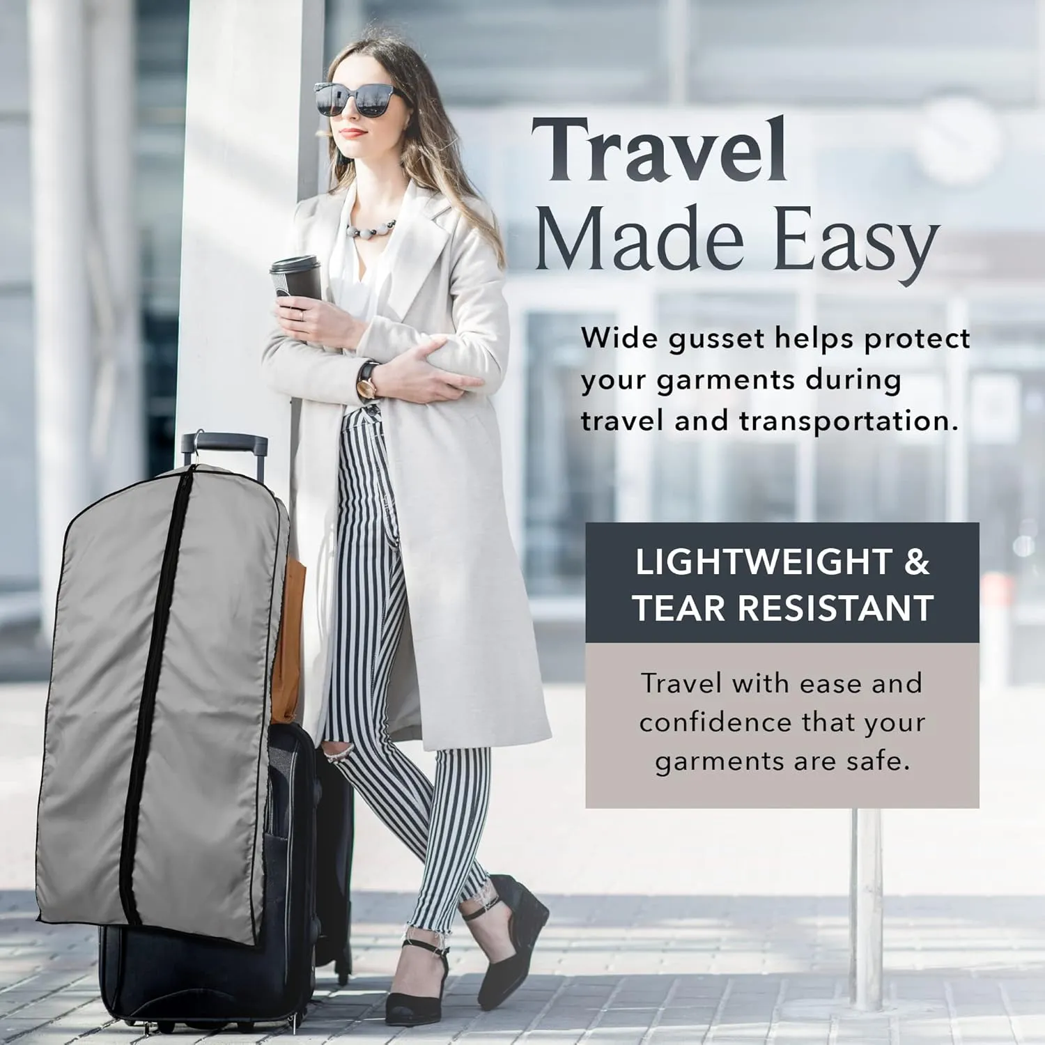 45" Fur Coat Garment Bags for Travel & Hanging Clothes (Grey) - Suit Covers Garment Bag for Men & Women Dress Bag - Closet Storage Suit Bag, Dress Bags, Coat Storage