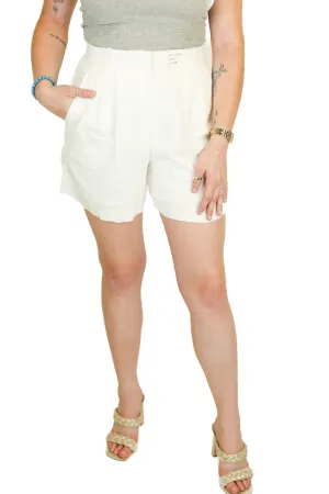 Abercrombie White Linen High Rise Shorts NWT (27; retail $55)