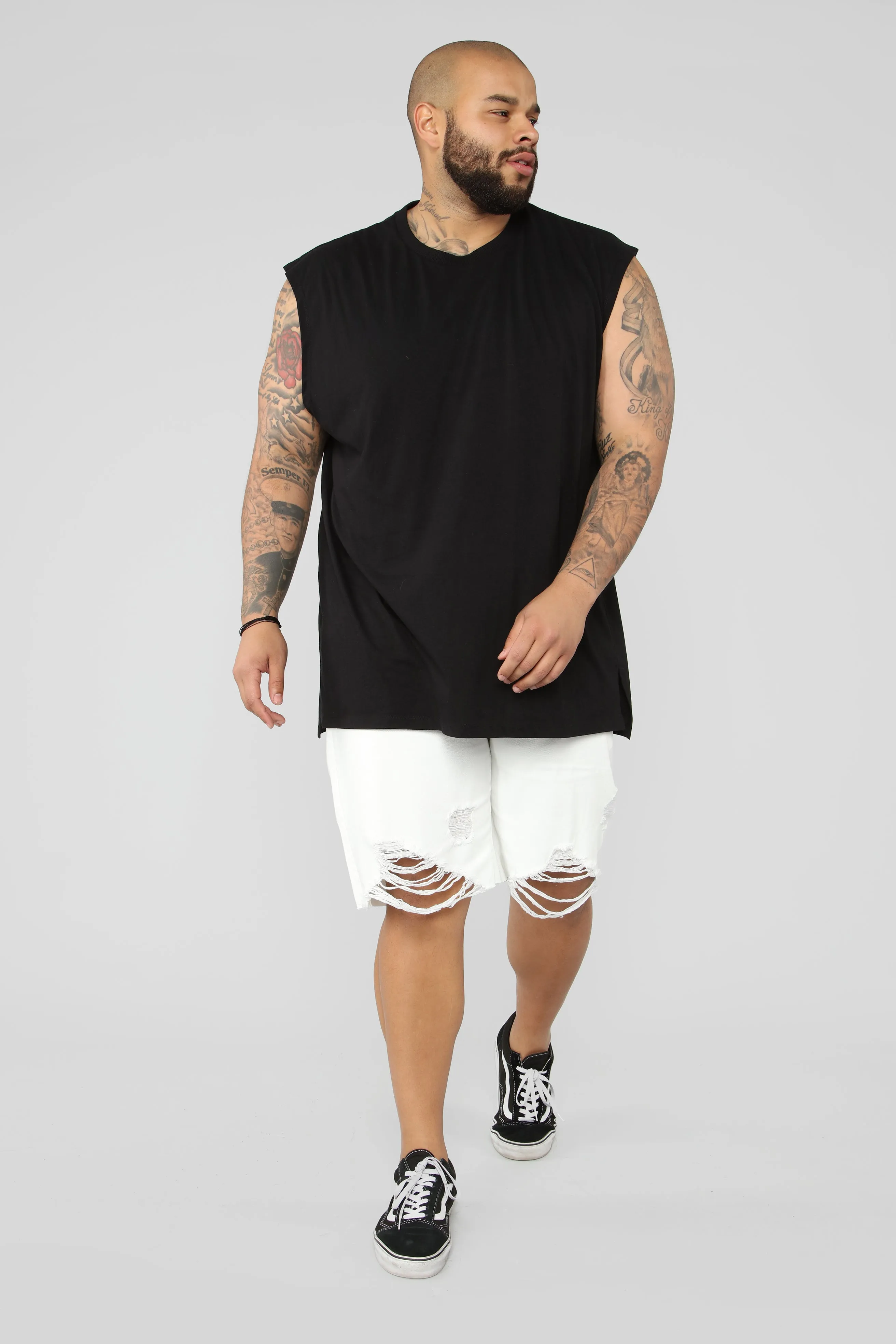 Ace Distressed Cut Off Denim Shorts - White