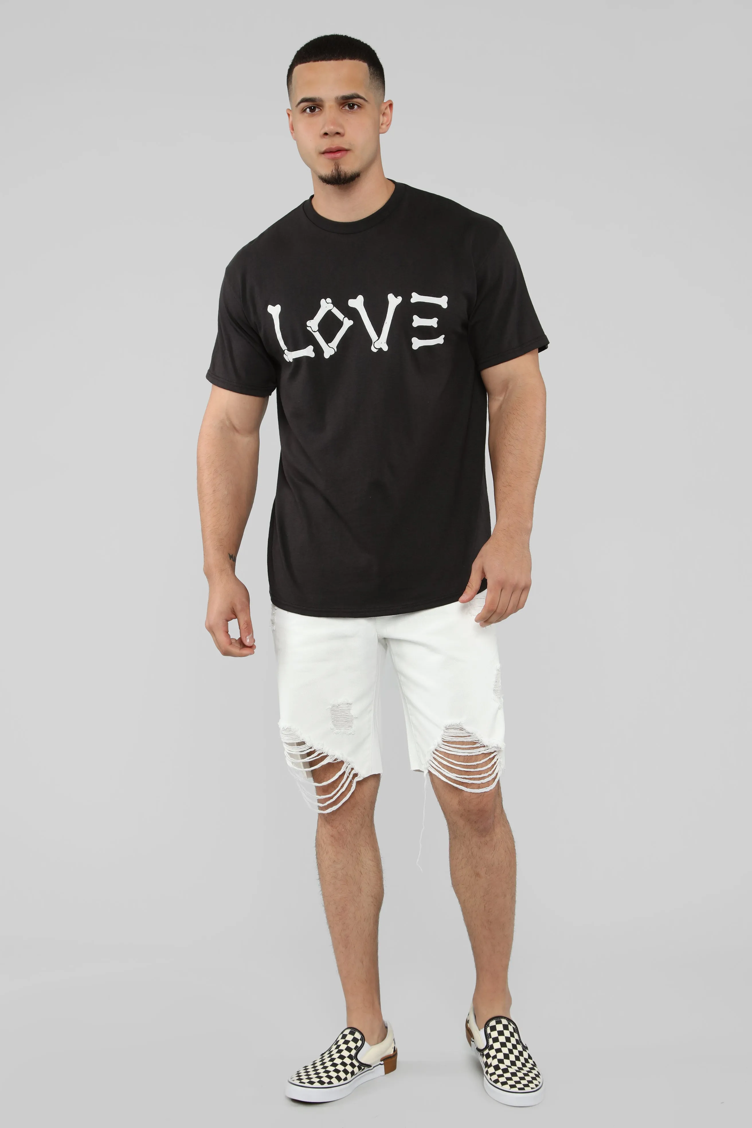 Ace Distressed Cut Off Denim Shorts - White