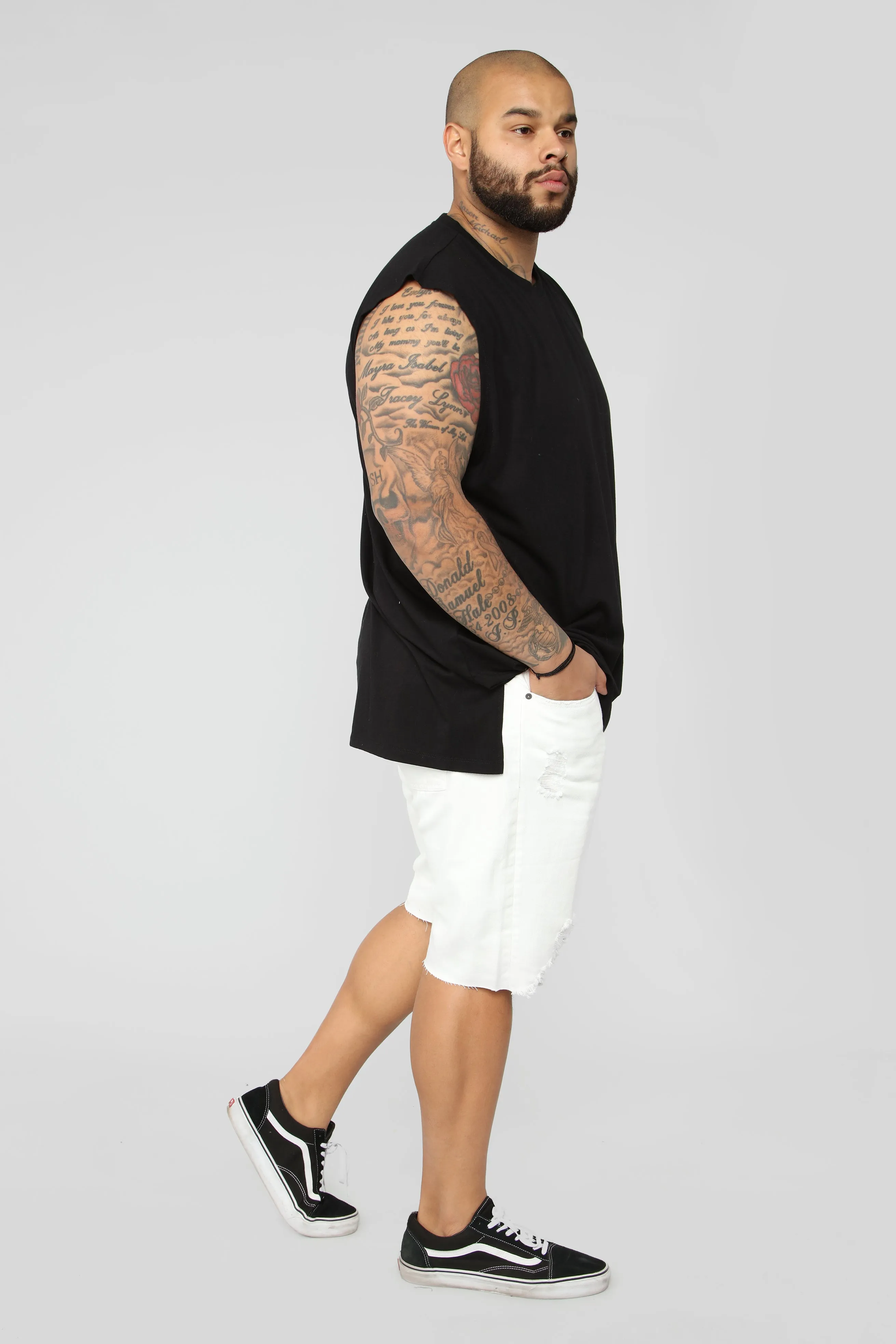 Ace Distressed Cut Off Denim Shorts - White