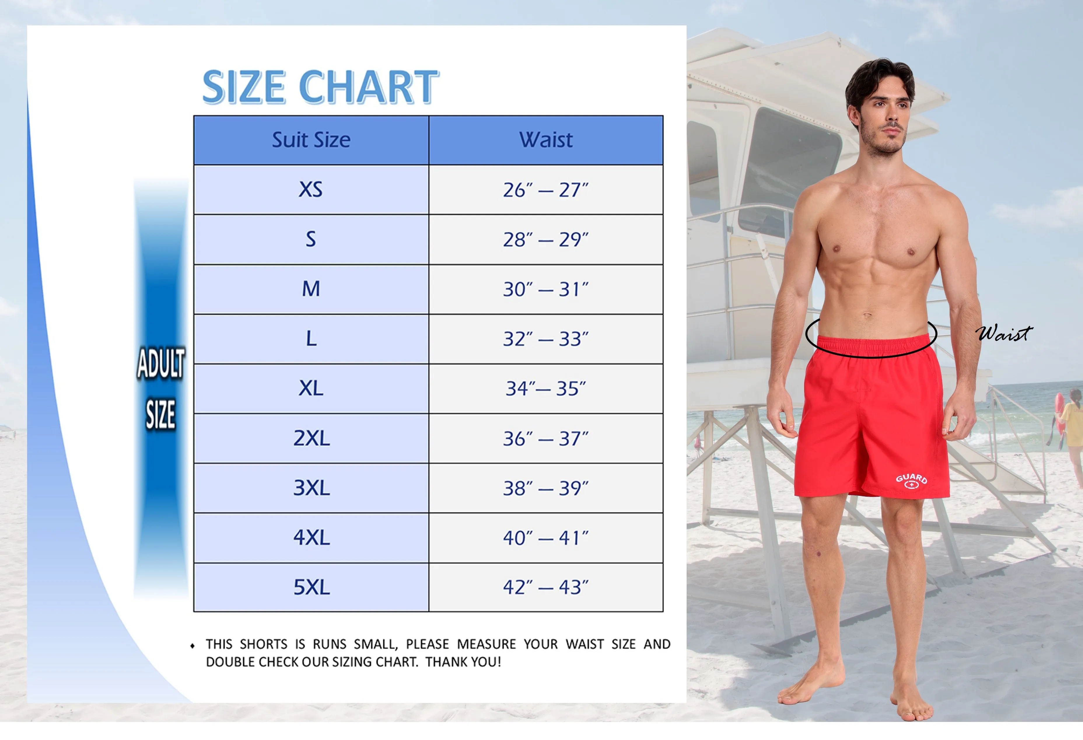 Adoretex Men's Guard Board Short Swimsuit with Mesh Liner (MG002)