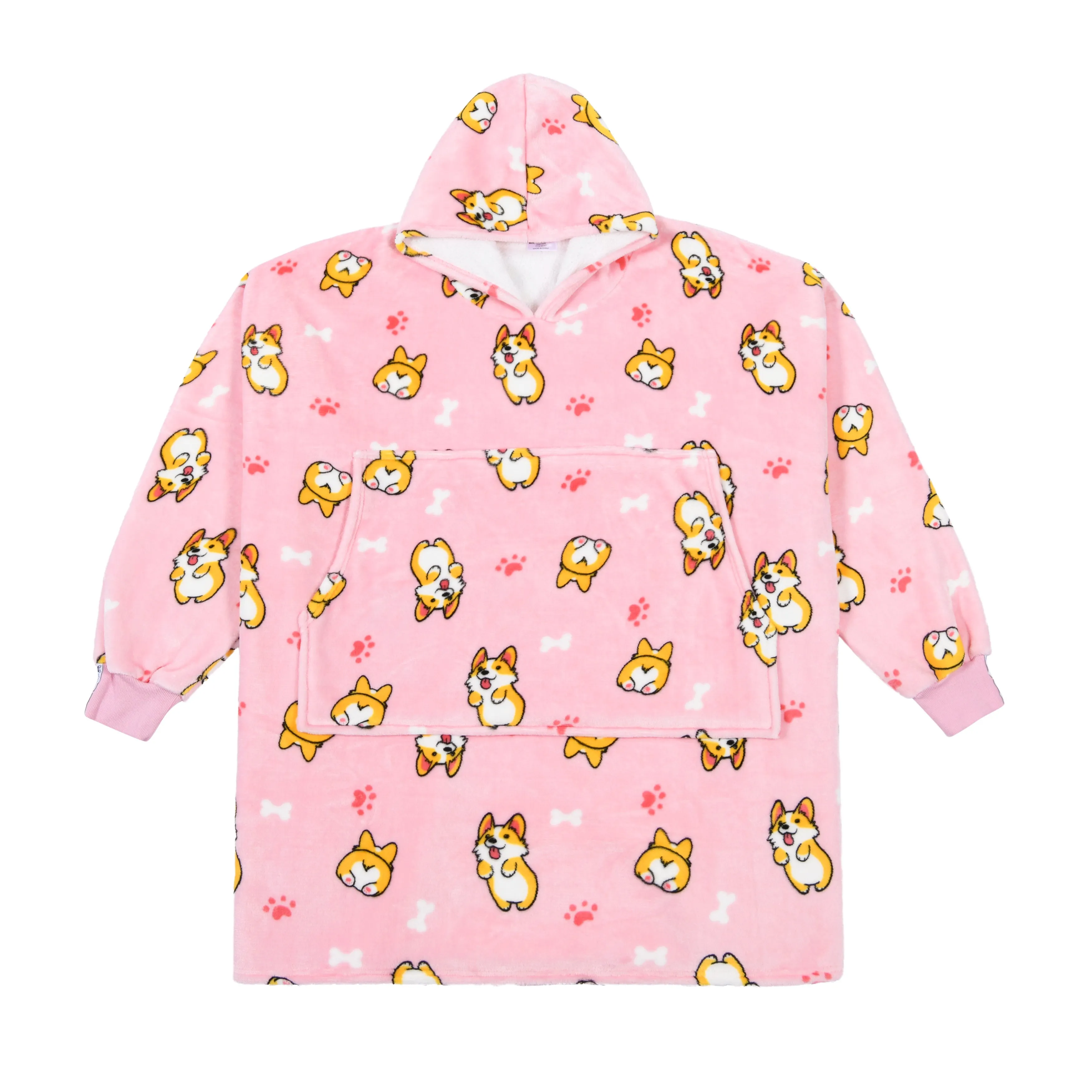 Adult Giant Hoodie Corgilicious Pink