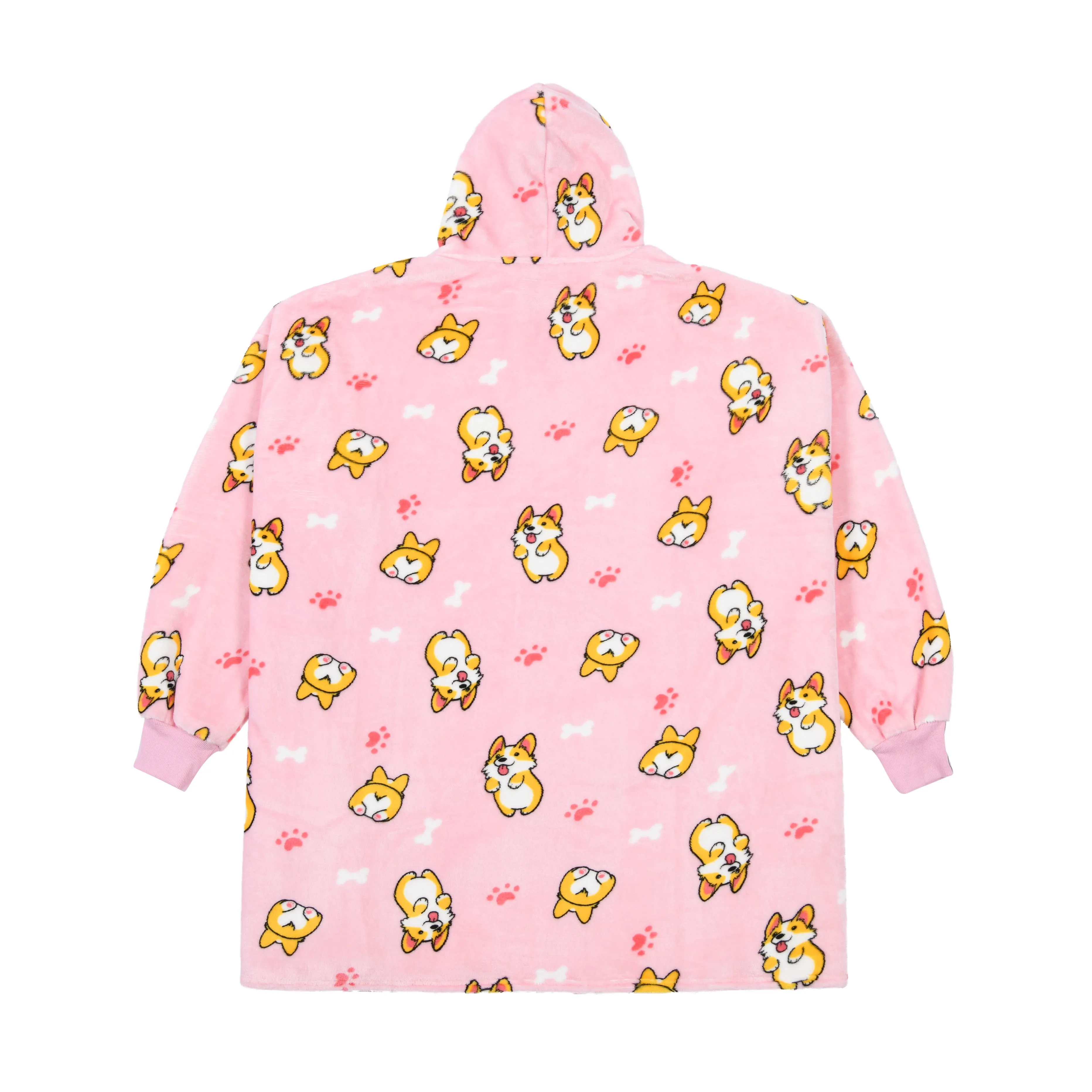 Adult Giant Hoodie Corgilicious Pink