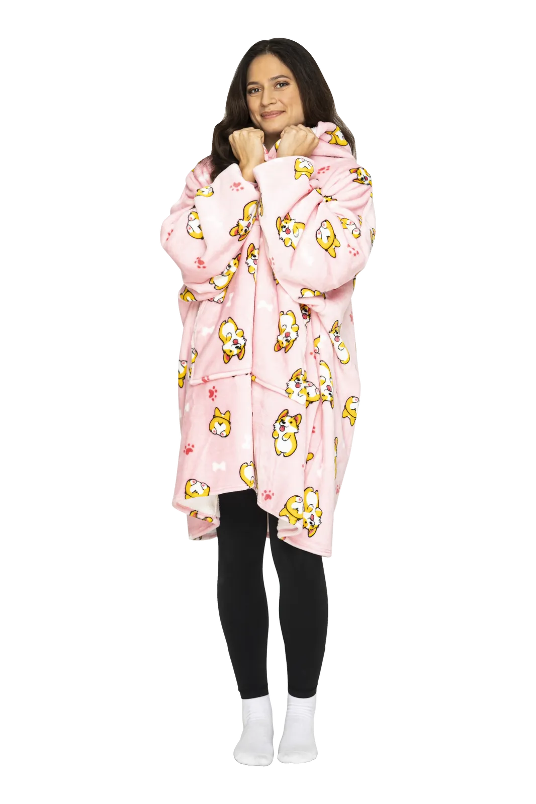 Adult Giant Hoodie Corgilicious Pink