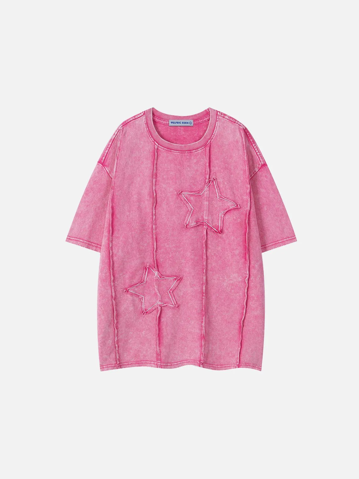 Aelfric Eden T-Shirt mit aufgestickter Stern-Applikation und verwaschenem Design