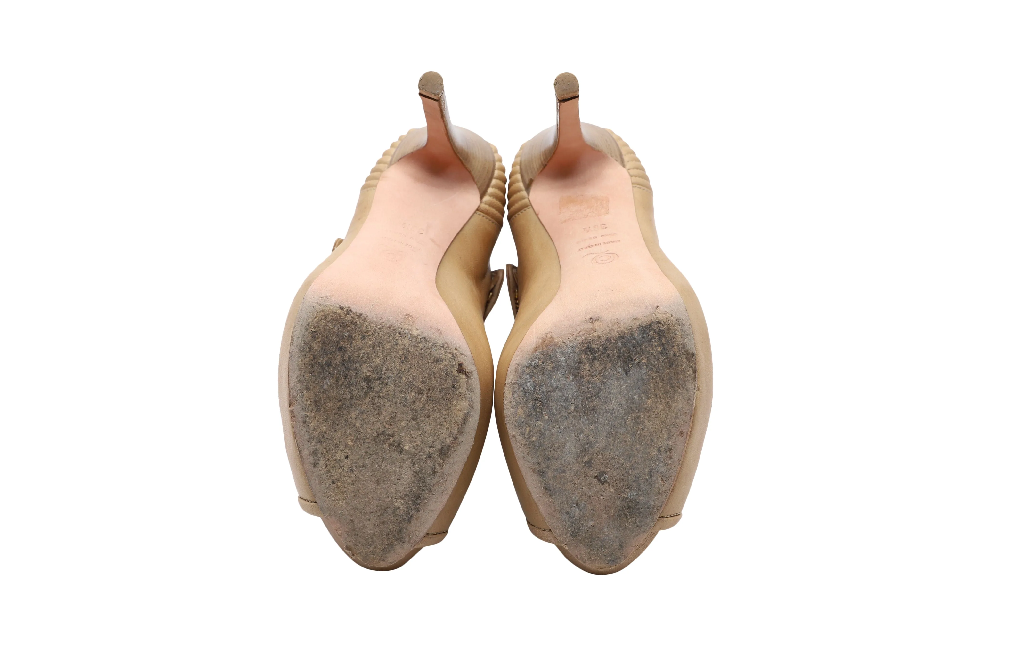 Alexander McQueen Faithful Zip Ankle Booties in Beige Leather