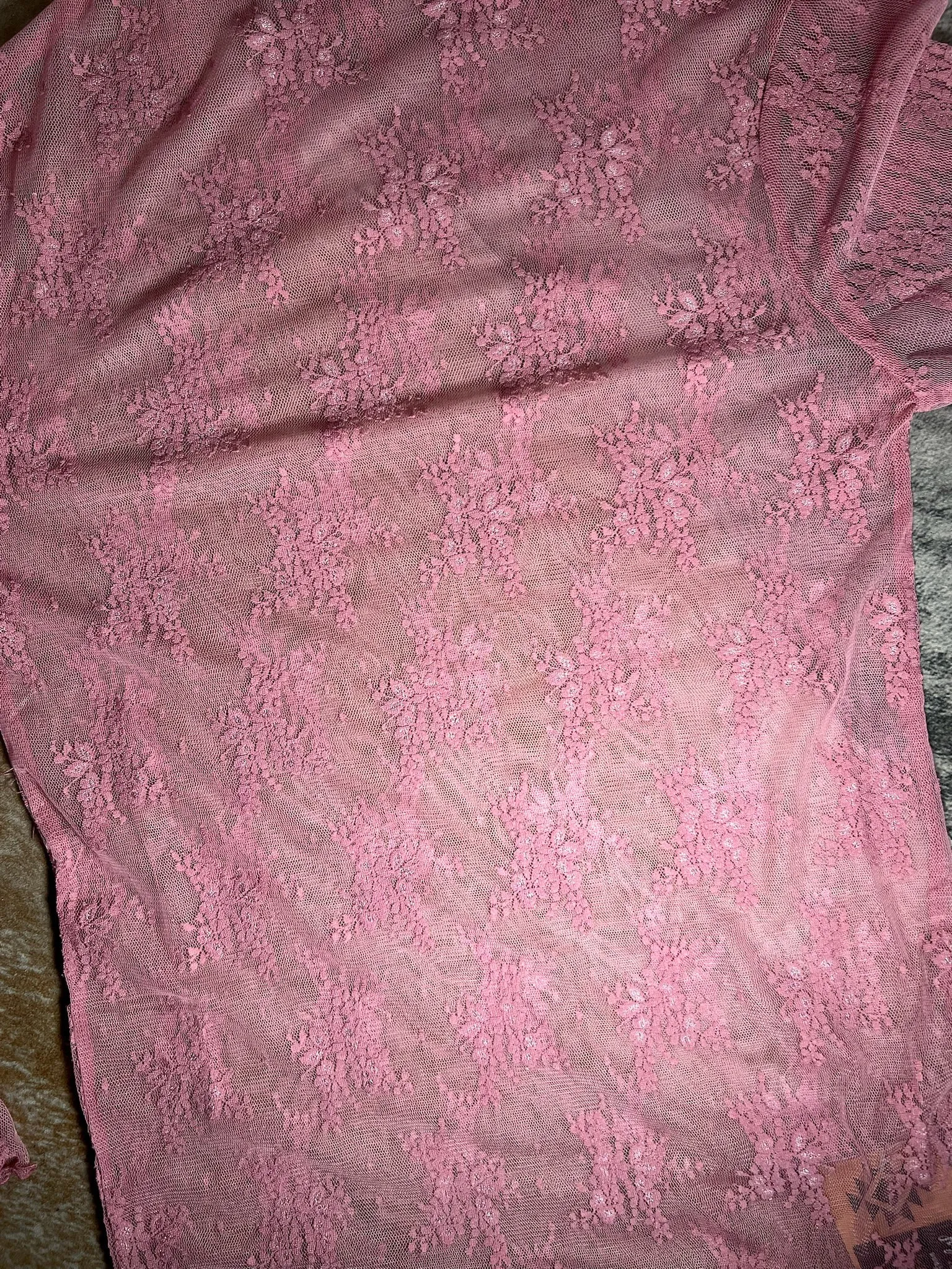 Alexia rose lace mesh top