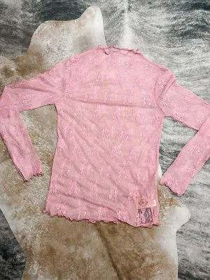 Alexia rose lace mesh top