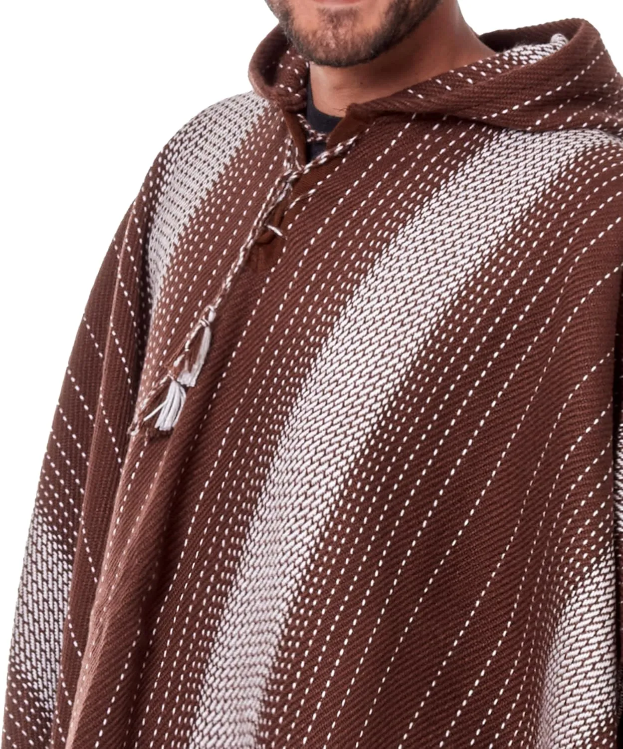 Alpaca Hooded Poncho for Men - Warm and soft wool cloak Cape -Comfortable House Coat