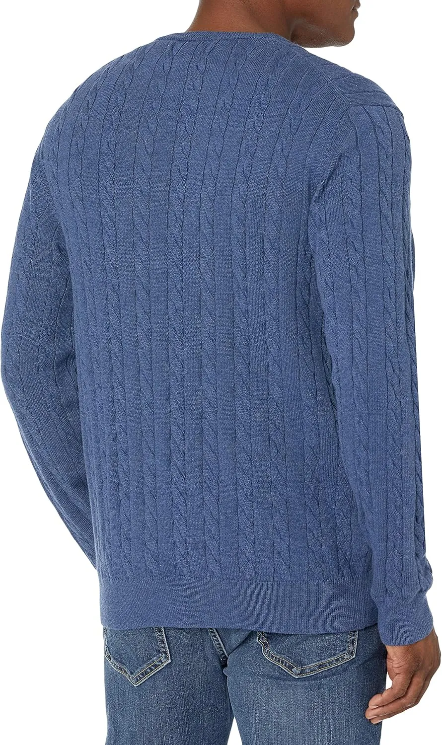 Amazon Essentials Men's Crewneck Cable Cotton Sweater