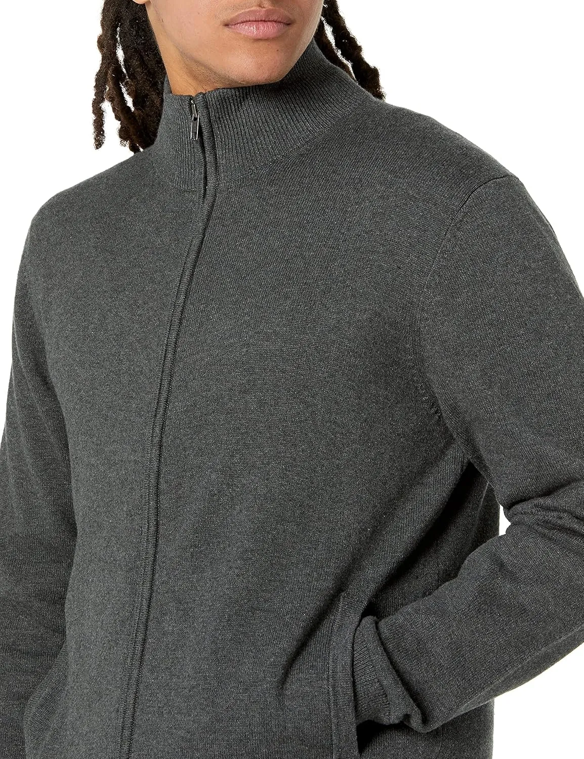 Amazon Essentials Men's Full-Zip Cotton Sweater