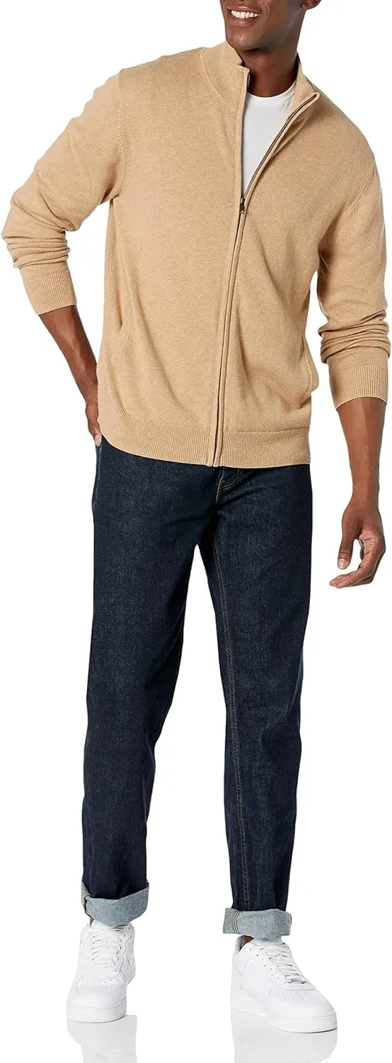 Amazon Essentials Men's Full-Zip Cotton Sweater