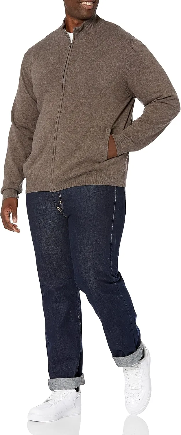 Amazon Essentials Men's Full-Zip Cotton Sweater