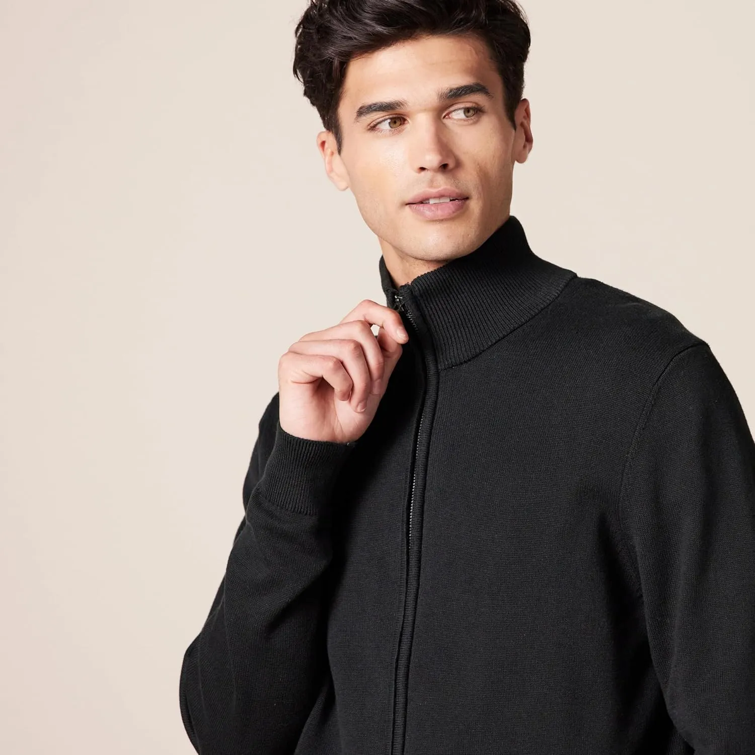 Amazon Essentials Men's Full-Zip Cotton Sweater