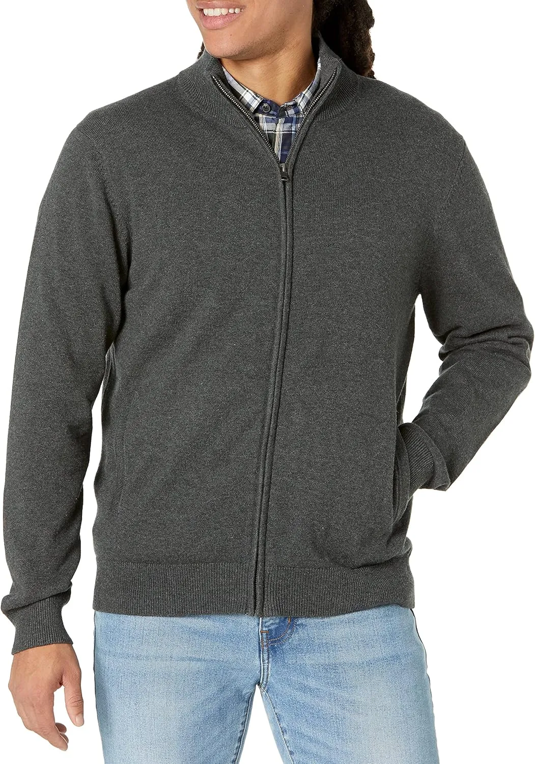 Amazon Essentials Men's Full-Zip Cotton Sweater