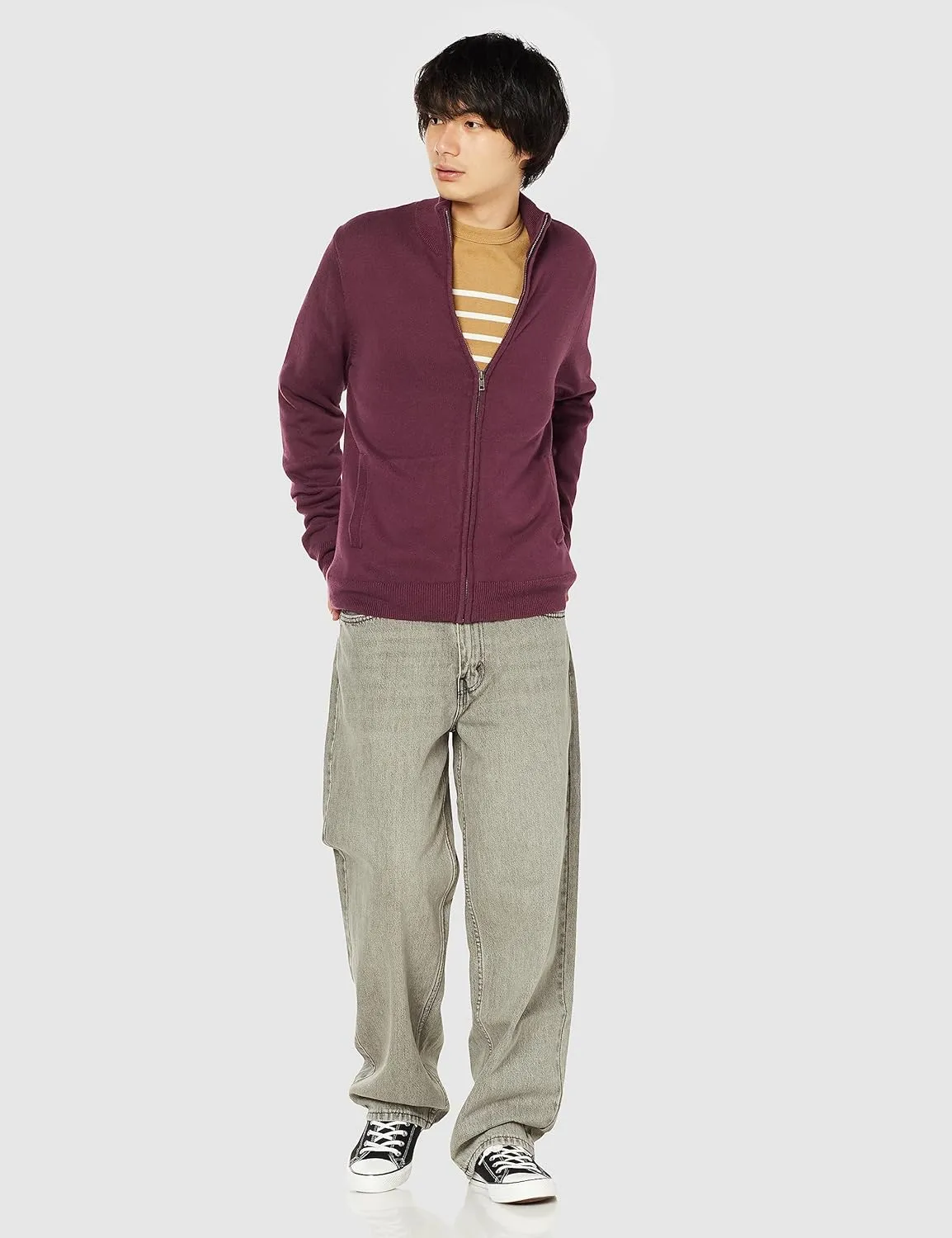 Amazon Essentials Men's Full-Zip Cotton Sweater