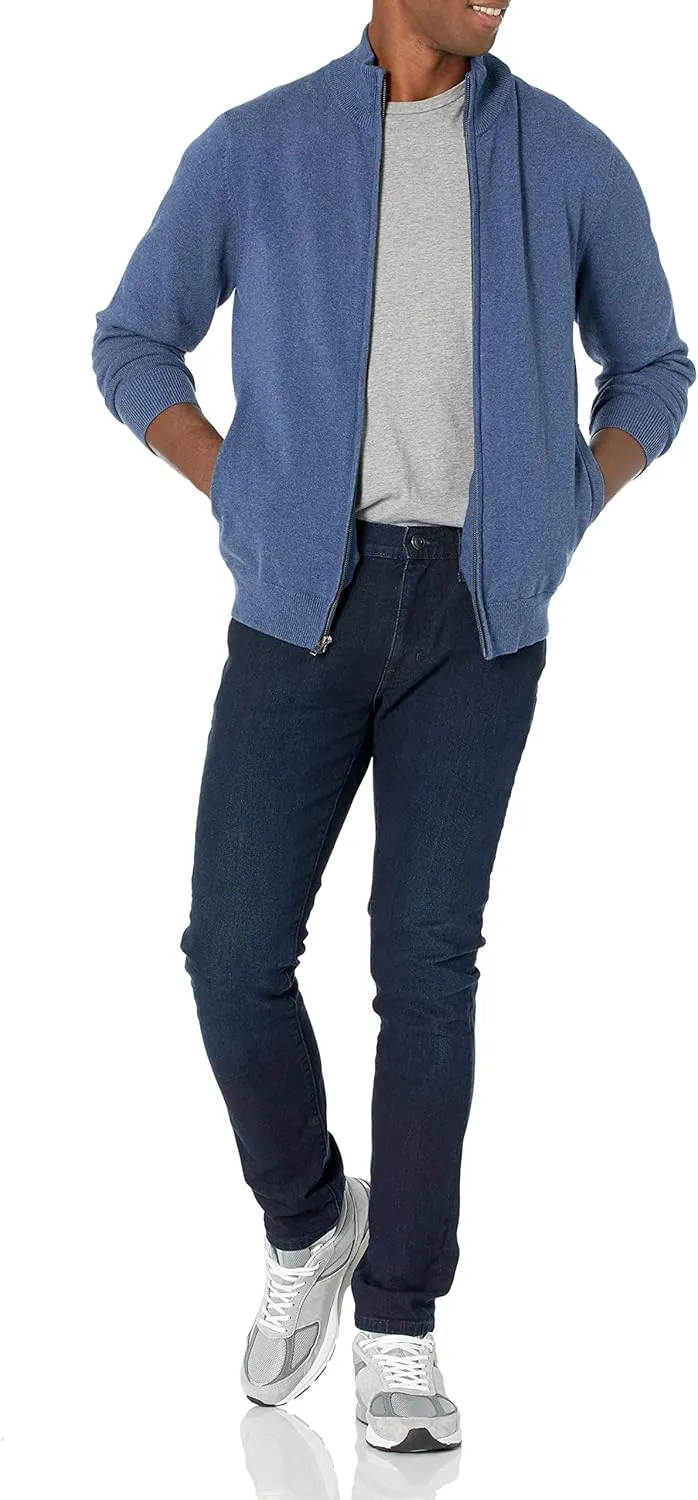 Amazon Essentials Men's Full-Zip Cotton Sweater