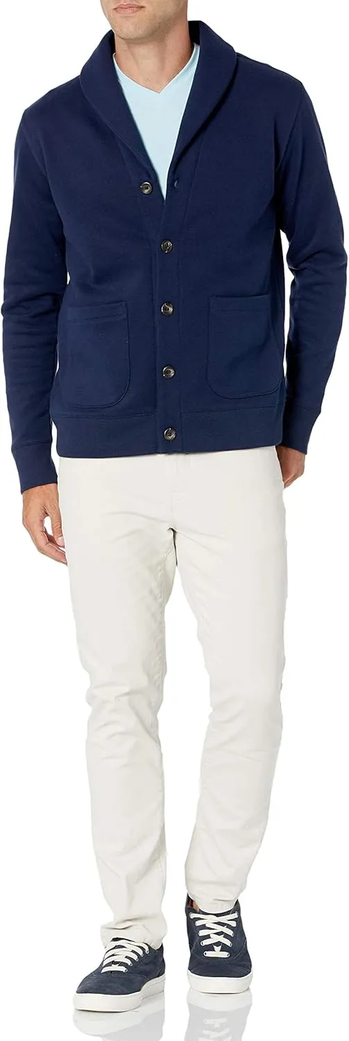 Amazon Essentials Men's Long-Sleeve Fleece Shawl-Collar Cardigan