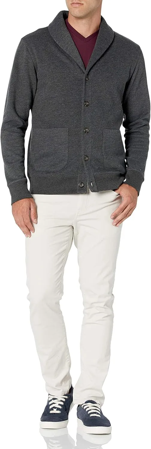Amazon Essentials Men's Long-Sleeve Fleece Shawl-Collar Cardigan