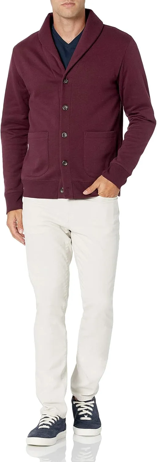 Amazon Essentials Men's Long-Sleeve Fleece Shawl-Collar Cardigan