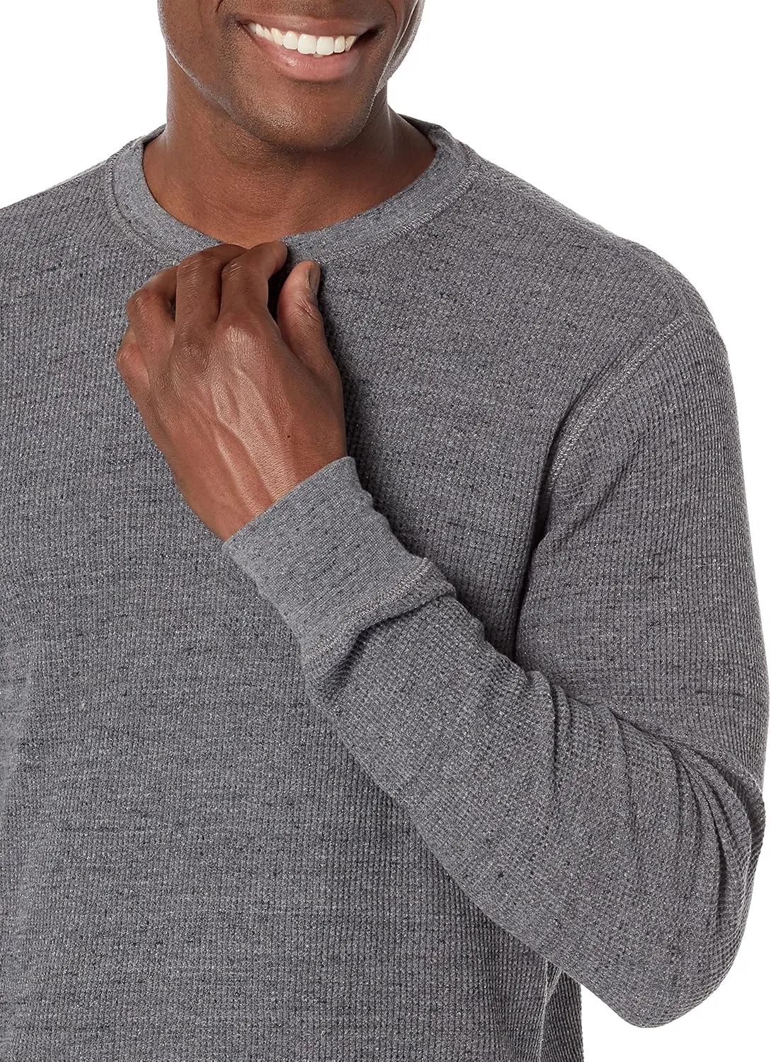 Amazon Essentials Men's Regular-Fit Long-Sleeve Waffle Shirt