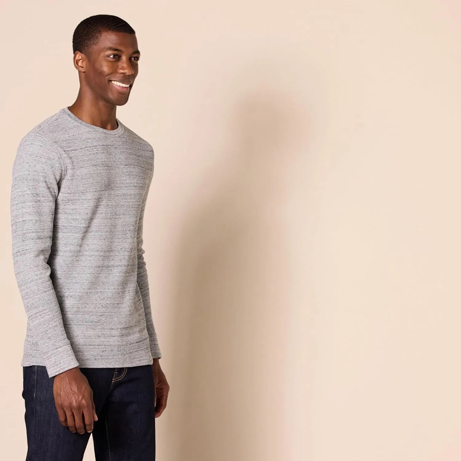 Amazon Essentials Men's Regular-Fit Long-Sleeve Waffle Shirt