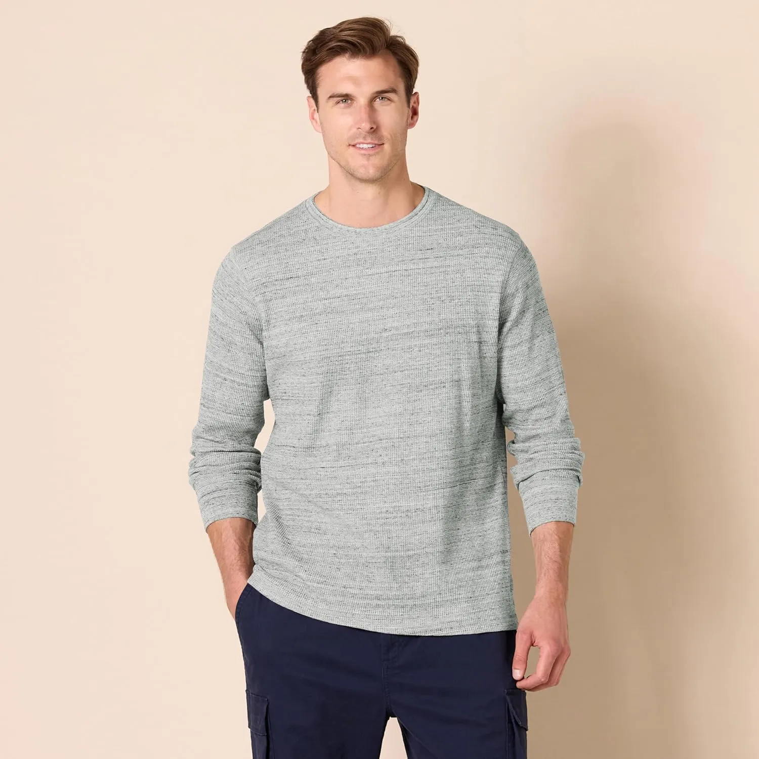 Amazon Essentials Men's Regular-Fit Long-Sleeve Waffle Shirt