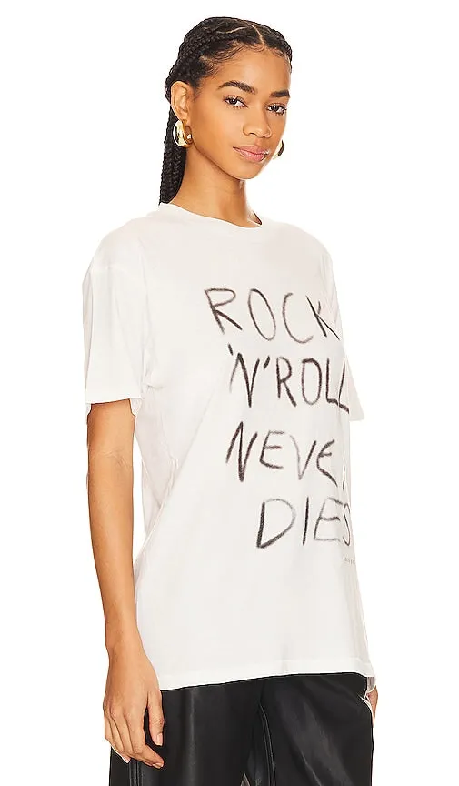 ANINE BING Walker Tee Rock N Roll in White