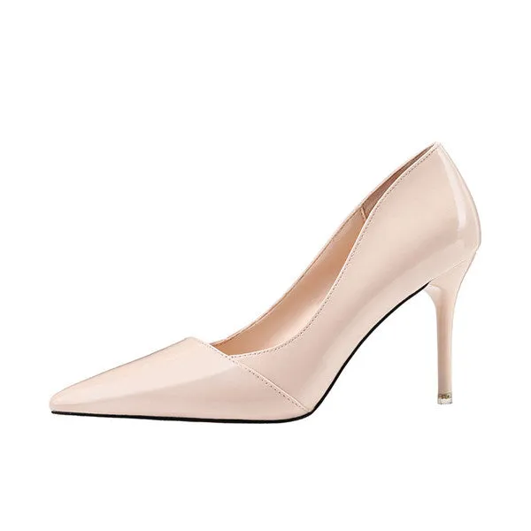 Attractive PU Closed Toe Stiletto Heels Prom Shoes PS005