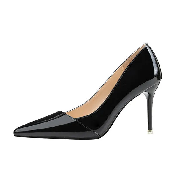 Attractive PU Closed Toe Stiletto Heels Prom Shoes PS005