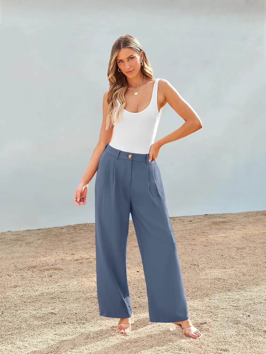 AUTOMET Women Wide Leg Dress Pants High Waisted Loose Fit Business Casual Work Trousers with Pockets 2025