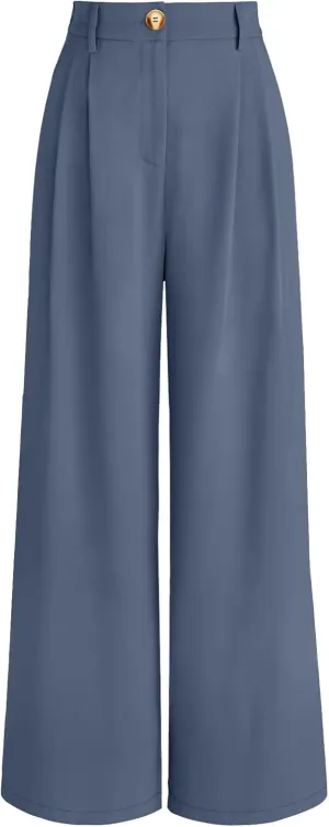 AUTOMET Women Wide Leg Dress Pants High Waisted Loose Fit Business Casual Work Trousers with Pockets 2025