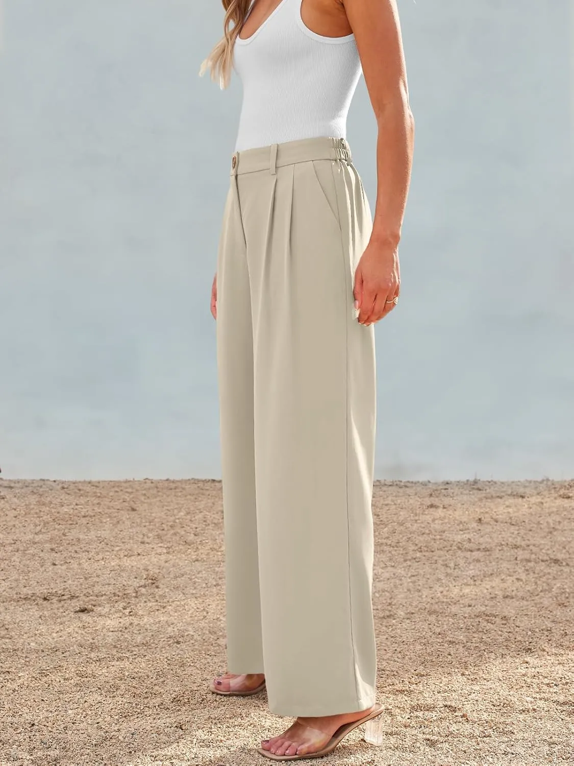 AUTOMET Women Wide Leg Dress Pants High Waisted Loose Fit Business Casual Work Trousers with Pockets 2025