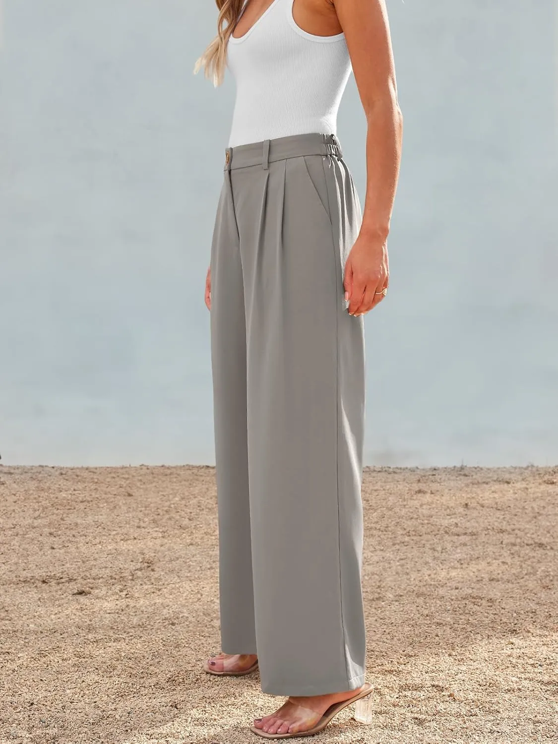 AUTOMET Women Wide Leg Dress Pants High Waisted Loose Fit Business Casual Work Trousers with Pockets 2025