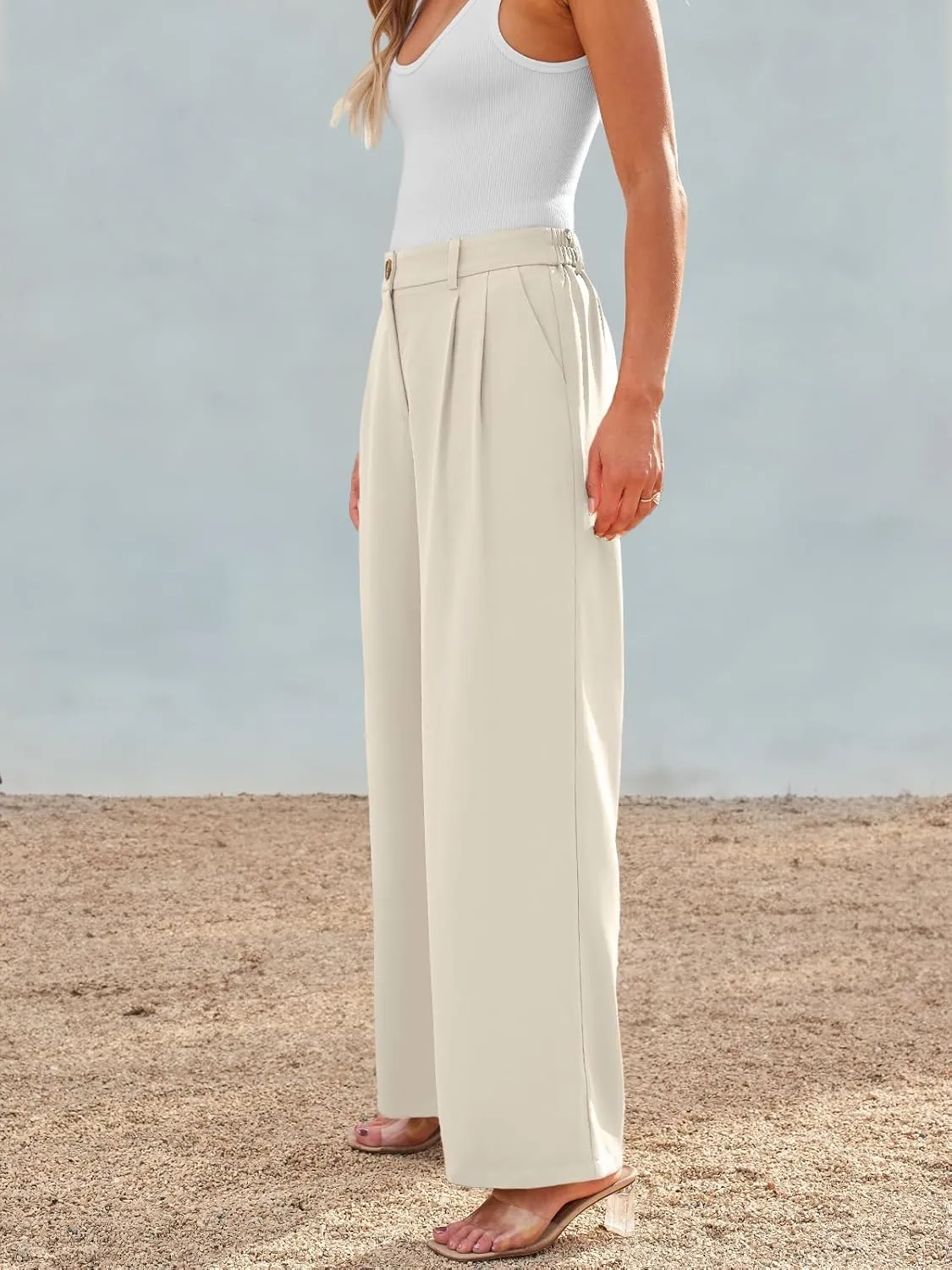 AUTOMET Women Wide Leg Dress Pants High Waisted Loose Fit Business Casual Work Trousers with Pockets 2025