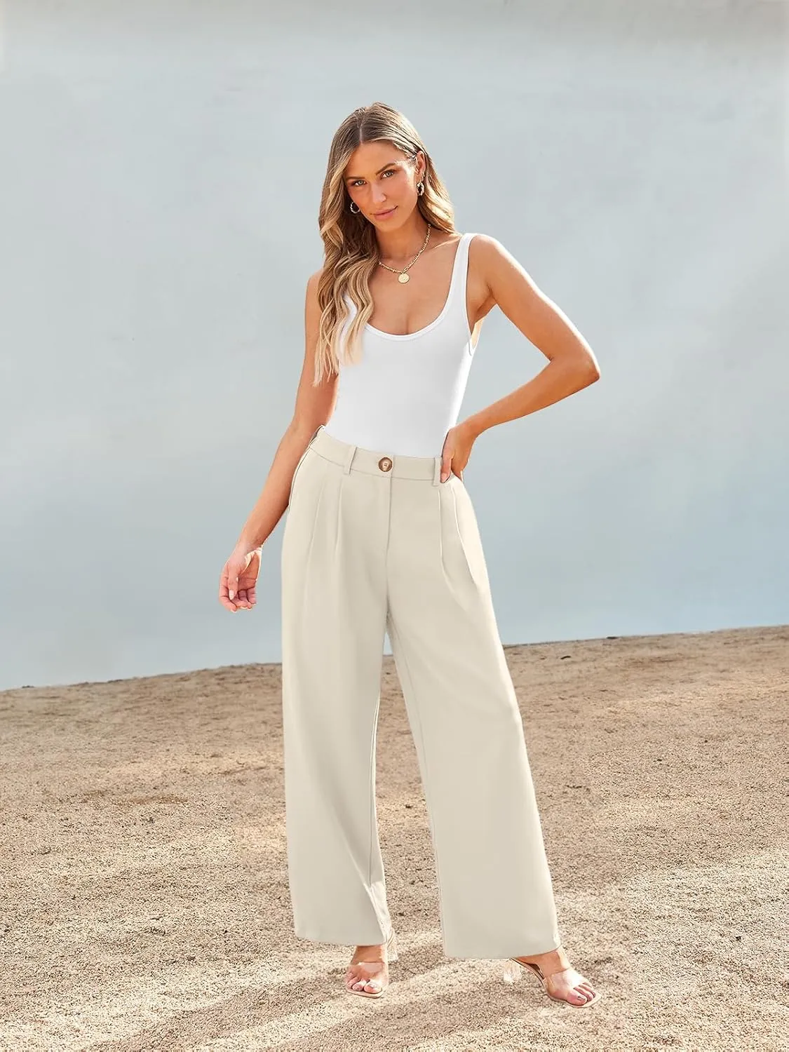 AUTOMET Women Wide Leg Dress Pants High Waisted Loose Fit Business Casual Work Trousers with Pockets 2025