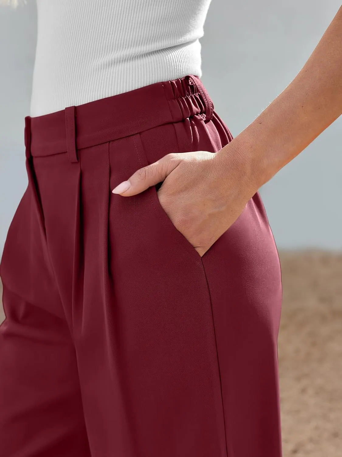 AUTOMET Women Wide Leg Dress Pants High Waisted Loose Fit Business Casual Work Trousers with Pockets 2025