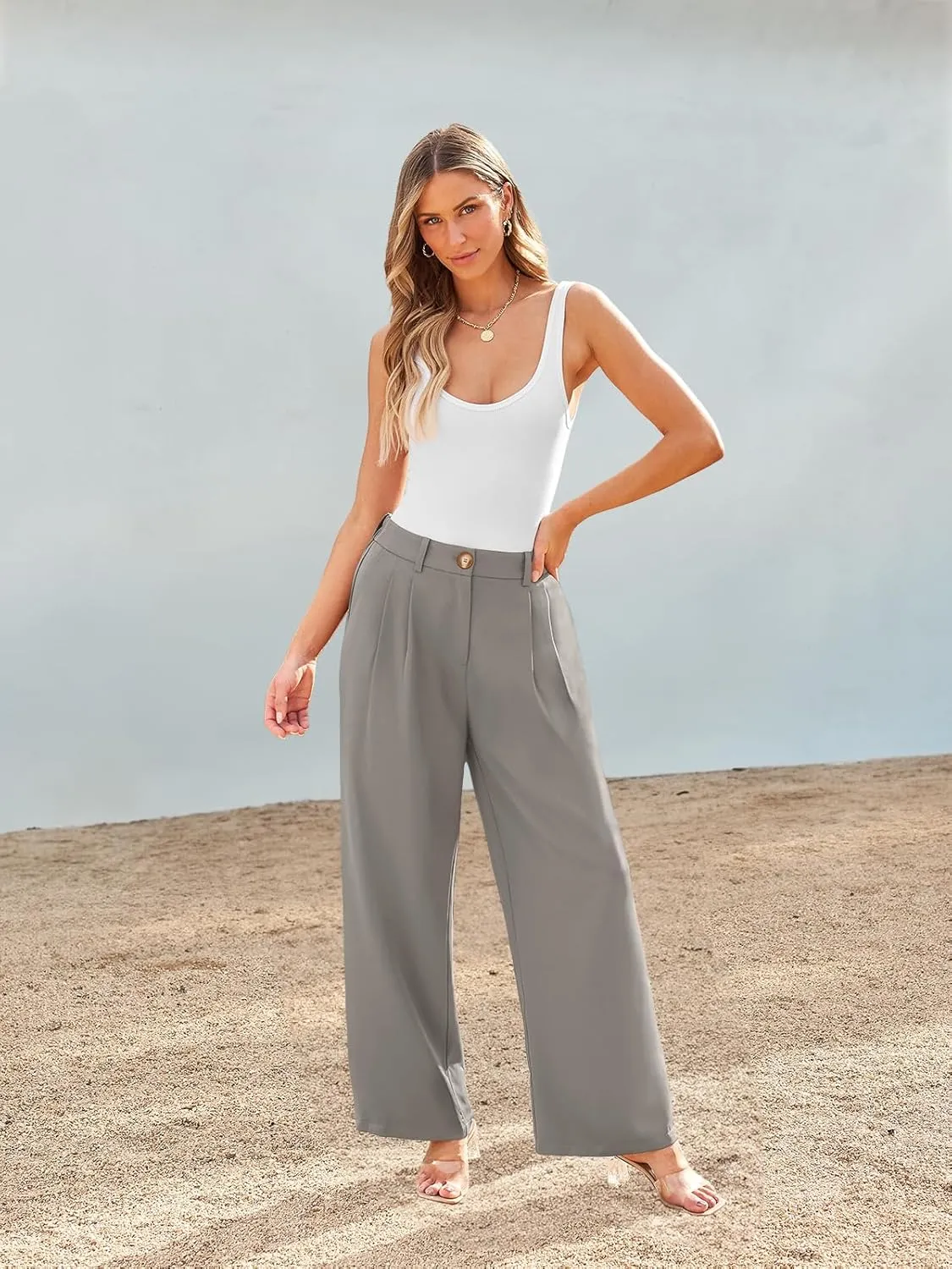 AUTOMET Women Wide Leg Dress Pants High Waisted Loose Fit Business Casual Work Trousers with Pockets 2025