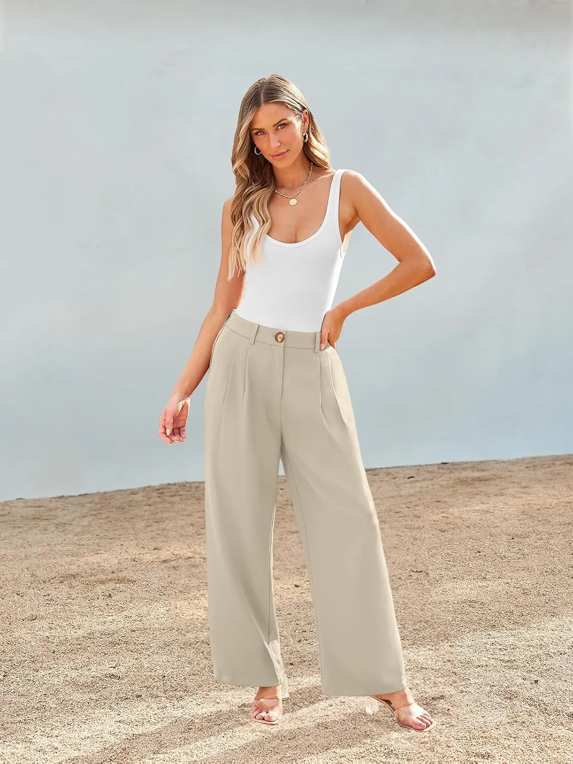 AUTOMET Women Wide Leg Dress Pants High Waisted Loose Fit Business Casual Work Trousers with Pockets 2025