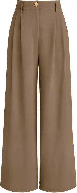 AUTOMET Women Wide Leg Dress Pants High Waisted Loose Fit Business Casual Work Trousers with Pockets 2025