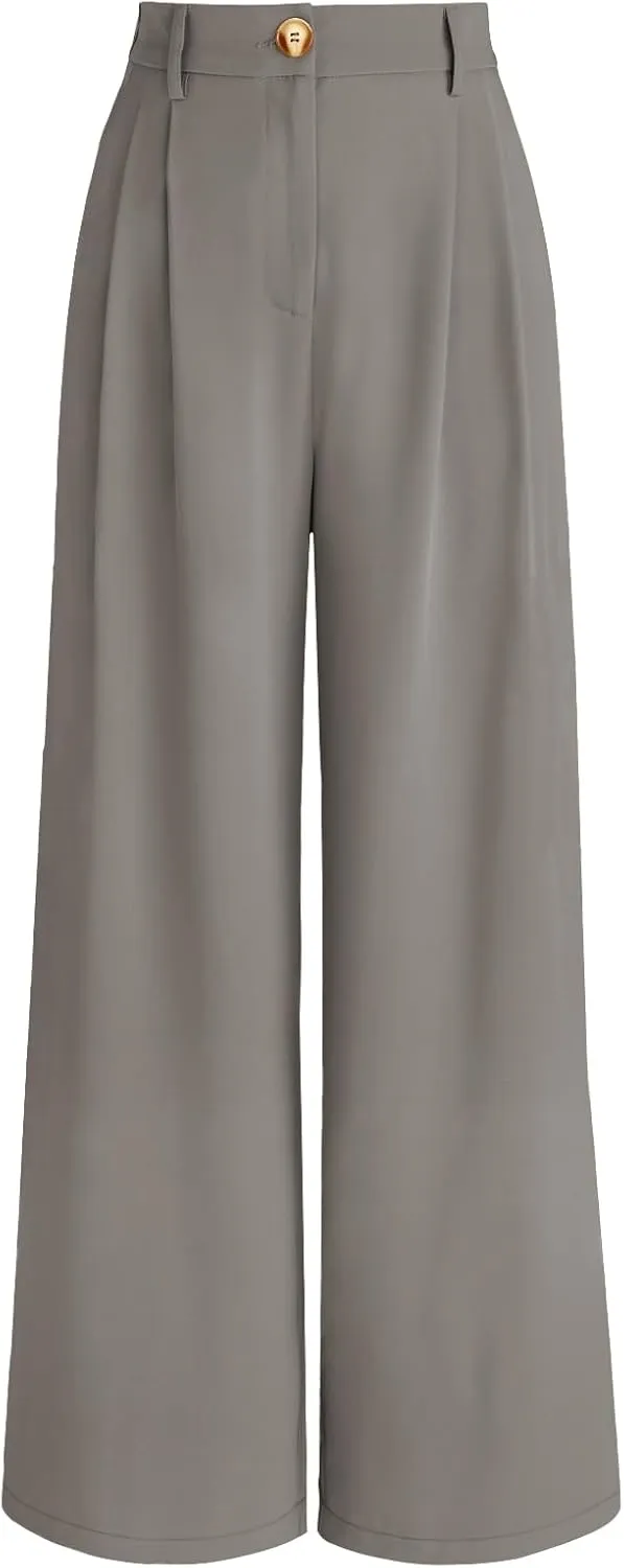 AUTOMET Women Wide Leg Dress Pants High Waisted Loose Fit Business Casual Work Trousers with Pockets 2025