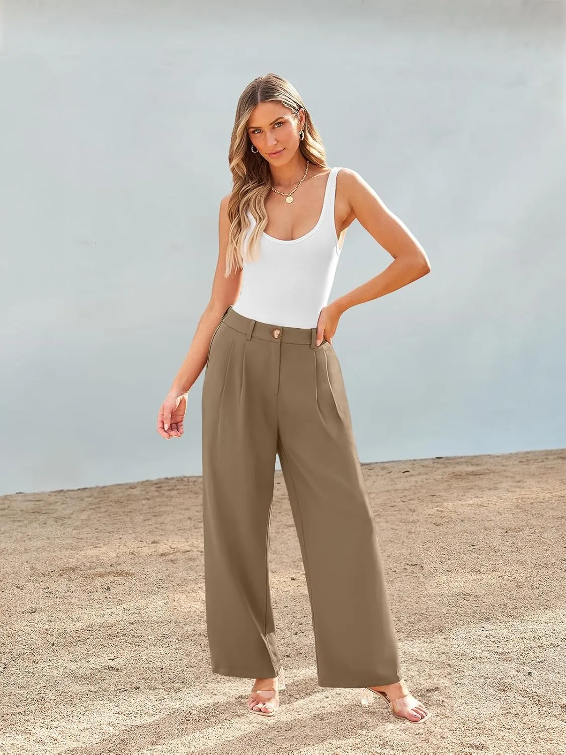 AUTOMET Women Wide Leg Dress Pants High Waisted Loose Fit Business Casual Work Trousers with Pockets 2025