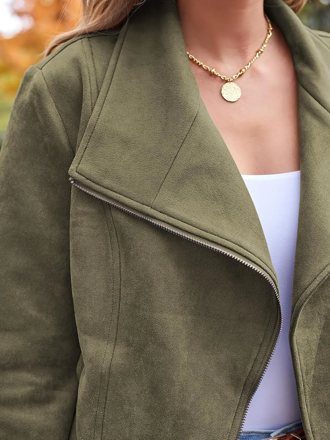 AUTOMET Womens Faux Leather Jackets Suede Fall Fashion 2025 Outfits Winter Clothes Open Front Cropped Coat Outwear